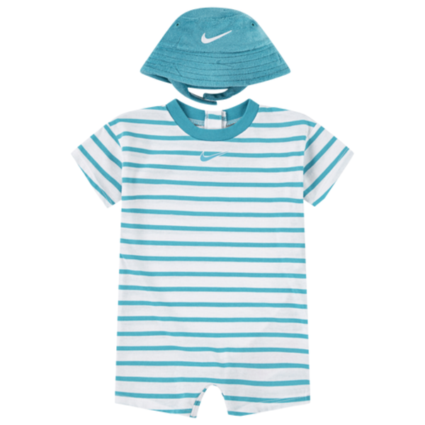 Nike Baby Girls' Short Sleeve Striped Terry Romper, Size 3M - Dusty Cactus