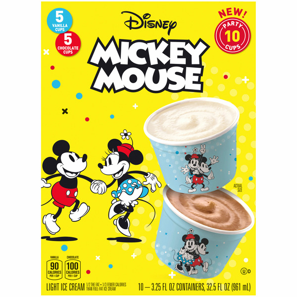 Disney Mickey Mouse Vanilla And Chocolate Light Ice Cream Cups