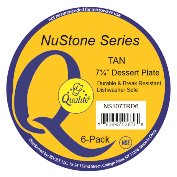 Qualite - 7.25" Tan Dessert Plate - 6 Pk