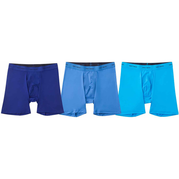 Pair of Thieves Men's Quick Dry Long Leg Boxer Briefs, Small - Blue