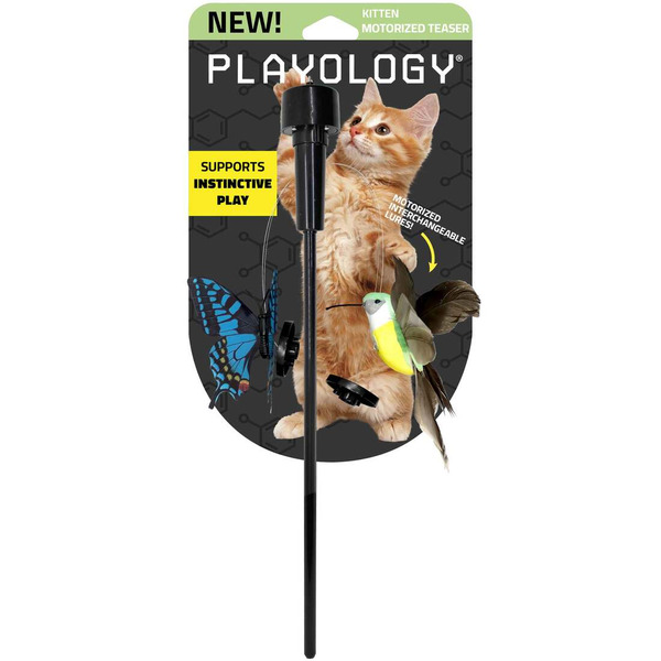 Playology Motorized Hummingbird & Butterfly Teaser Cat Toy - Green