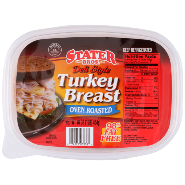 Stater Bros Oven Roasted Deli Style Turkey Breast (16 oz) Instacart