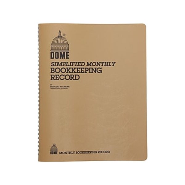 Dome Publishing 612 Brown Monthly Bookkeeping Record Book