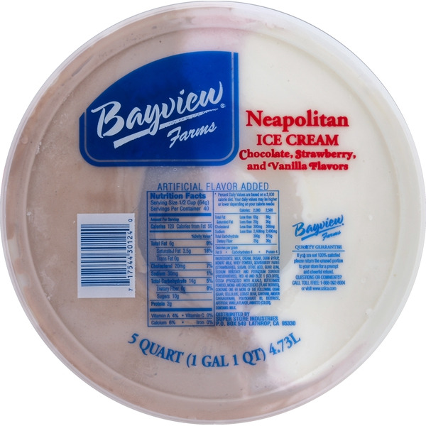 Bayview Farms Ice Cream, Neapolitan Same-Day Delivery or Pickup