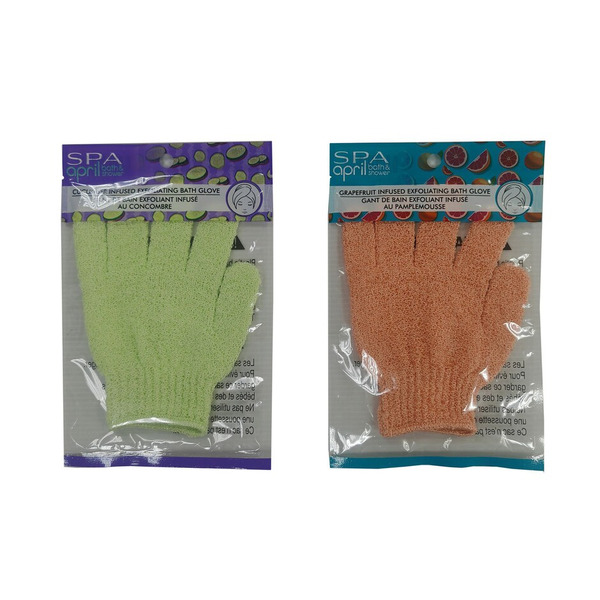 April Bath & Shower Coconut Infused Exfoliating Bath Gloves