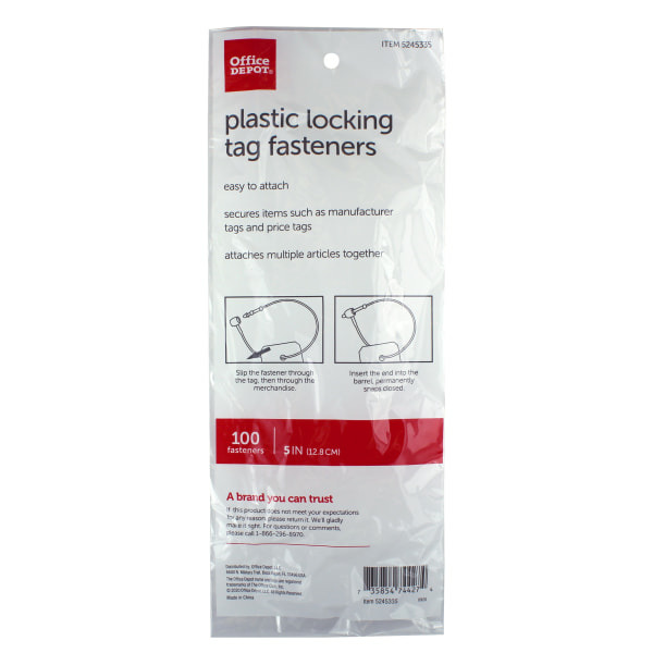 Office Depot Fastener Lock - Clear - 5"