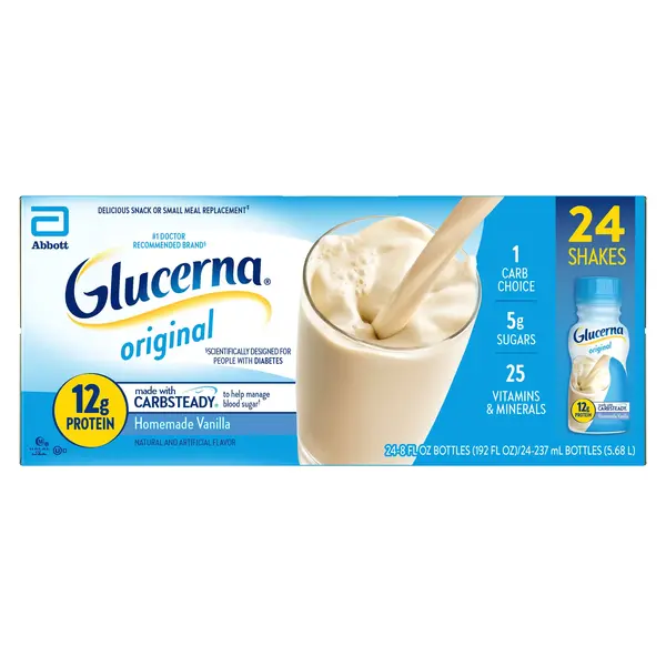 Diabetes Nutritional Shake Homemade Vanilla, 24 x 8 fl oz