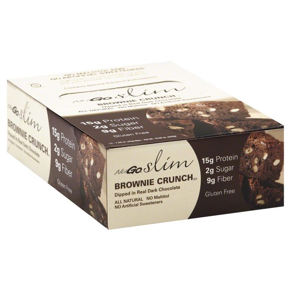 NuGo Bars Slim Brownie Crunch Gluten Free Box NuGo Bars Slim Brownie Crunch Gluten Free Box