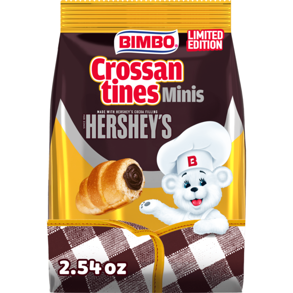 Bimbo Crossantines, 6 ct, Hershey's, Filled Croissants, Chocolate Filled Pastry, 2.54 oz