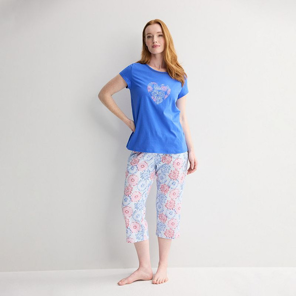 Kohl's 059 Kohl's Women's Croft & Barrow® Capri Pajama Set, Size: XXL, Fizzy ...
