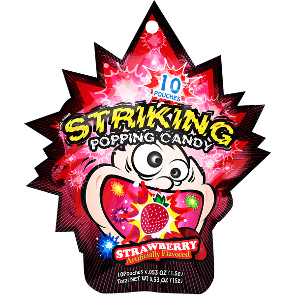 Striking Strawberry Popping Candy