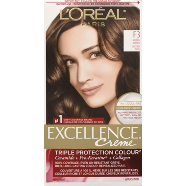 L'OREAL EXCELLENCEヘアトリートメント3 　40g✖️44個 L'Oreal Excellence Hair Colour, Golden Brown #F3 Same-Day Delivery