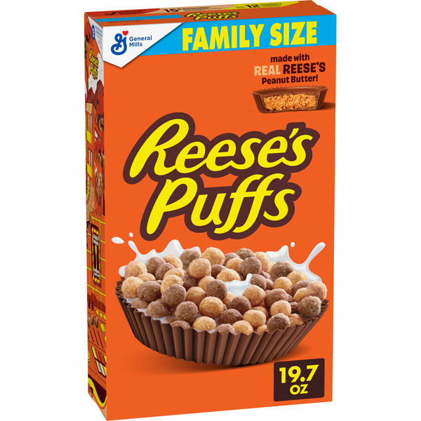 General Mills REESE'S PUFFS Chocolatey Peanut Butter Cereal Family Size