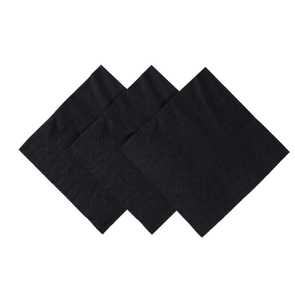 Beverage Napkin, 2-Ply Black - 200 Ct
