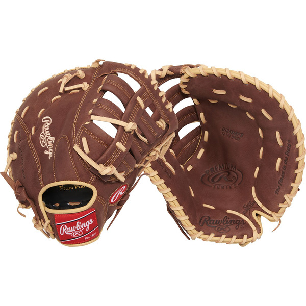 Rawlings Premium Series First Base Mitt, 12.5 Inch, Right Hand Throw - Brown/Tan