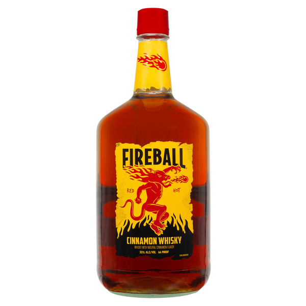 Fireball Cinnamon Whiskey, 1.75 L Liquor, 33% Alcohol Same-Day