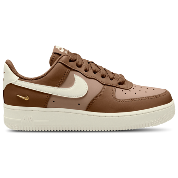 Nike Women's Air Force 1 '07 Low Crescent Basketball Shoes, Size 6 - Tan/White/Gold
