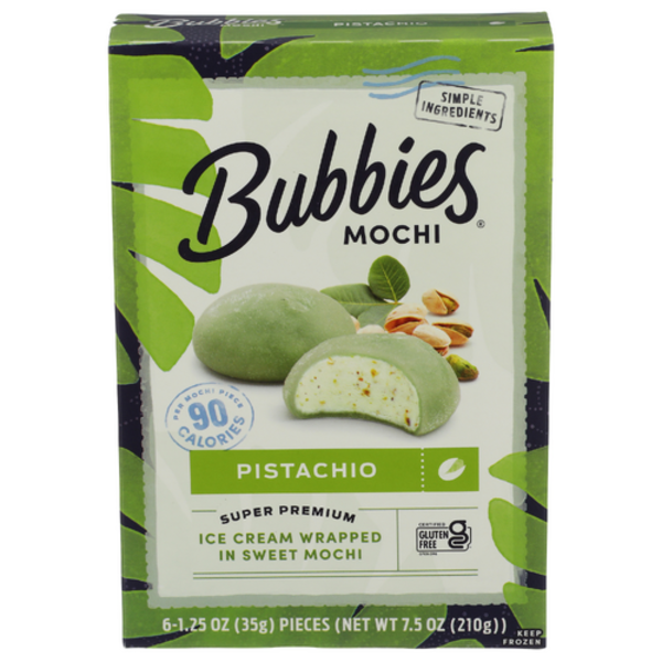 Bubbies Hawaii Pistachio Ice Cream Mochi 6 Pack Same-Day Delivery