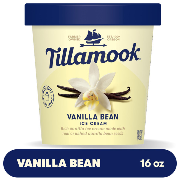 Tillamook Vanilla Bean Ice Cream Pint, 16fl-oz