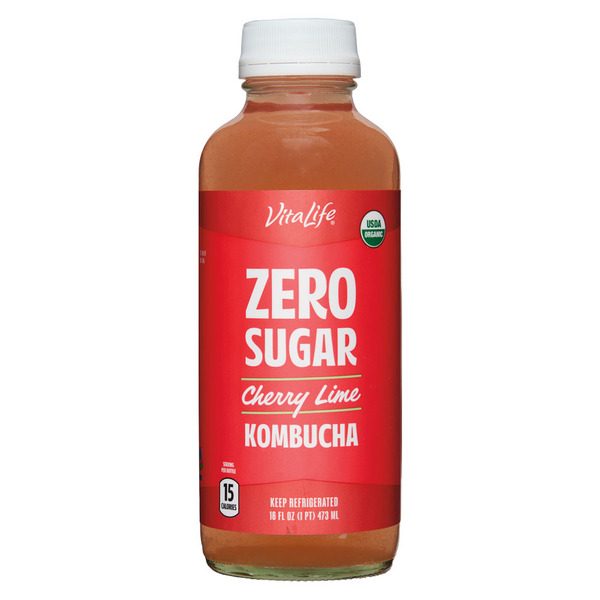 Vitalife Cherry Lime Zero Sugar Kombucha