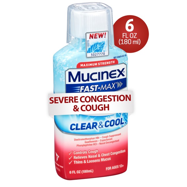 Mucinex® FastMax Clear & Cool, Severe Congestion & Cough Liquid (6 oz