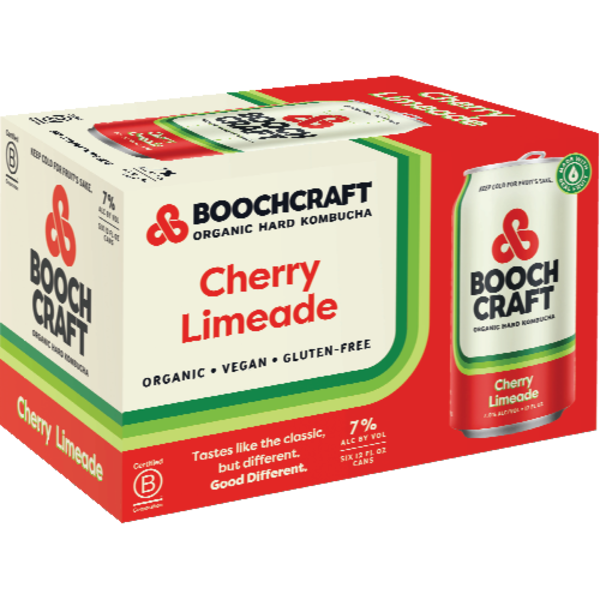 Booch Craft Organic Cherry Limeade Hard Kombucha 6 Pack Cans