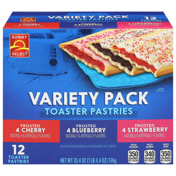 Sunny Select Toaster Pastries, Cherry/Blueberry/Strawberry