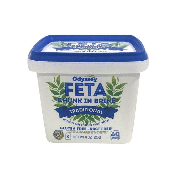 Odyssey Traditional, Greek Style Feta Cheese, Chunkin Brine (8 oz