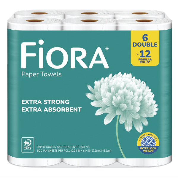 Fiora 2-Ply Extra Strong, Extra Absorbent Double Rolls Paper