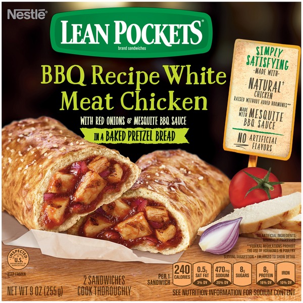 Nestlé Lean Pockets Mesquite Recipe BBQ Chicken Frozen Sandwiches