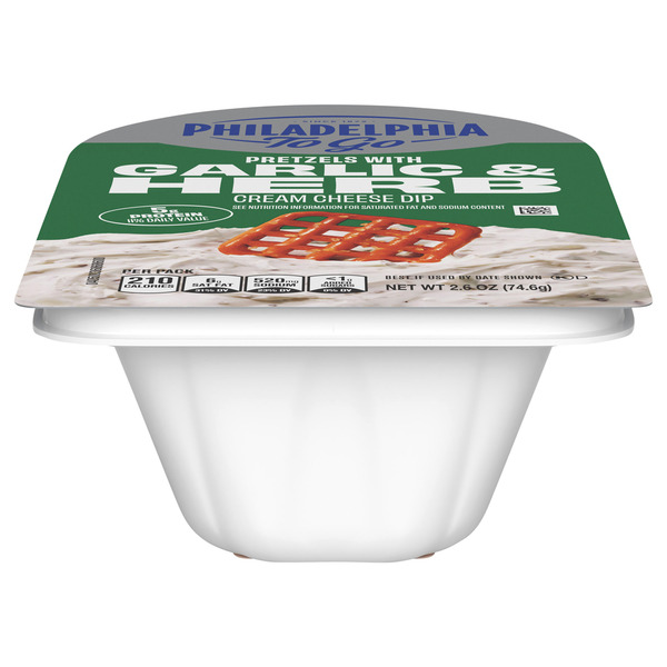 Philadelphia To Go Pretzels with Garlic & Herb Cream Cheese Dip