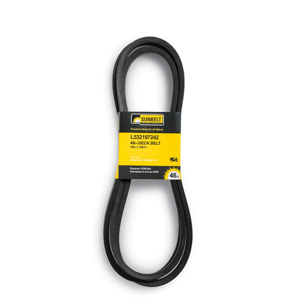 Sunbelt 5/8-in x 138.7-in Deck Belt, for 48-in Riding Lawn Mowers Replaces OEM Part Number 532197242, 581695901