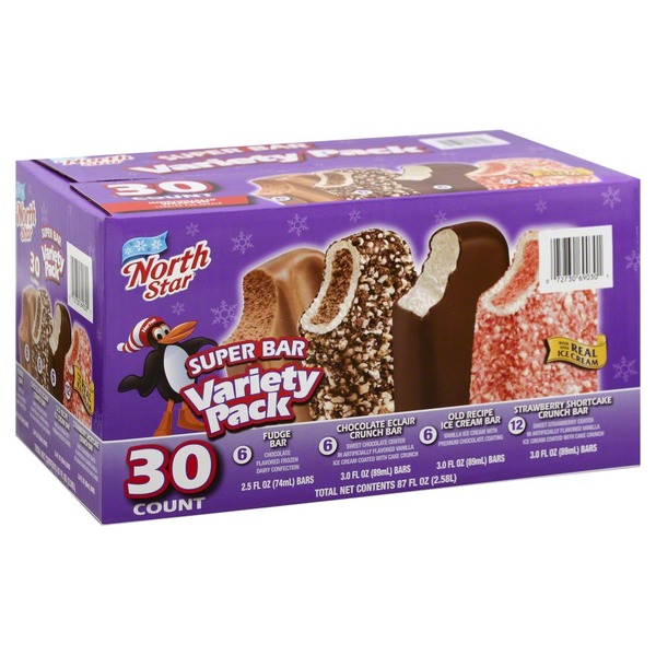 Northstar Ice Cream Bar, Variety Pack, Super Bar, Box (30 ct) from