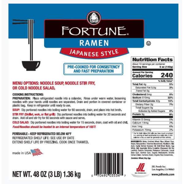 Fortune - Ramen Japanese Style Noodle - 8-3 Lb