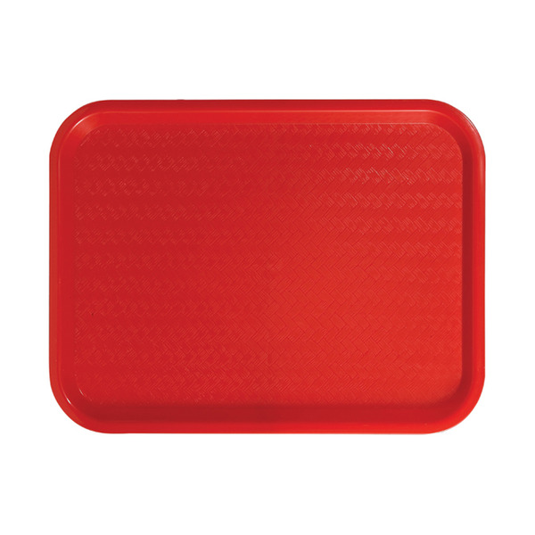 Winco - 14x18" High Quality Plastic Cafeteria Tray, Red