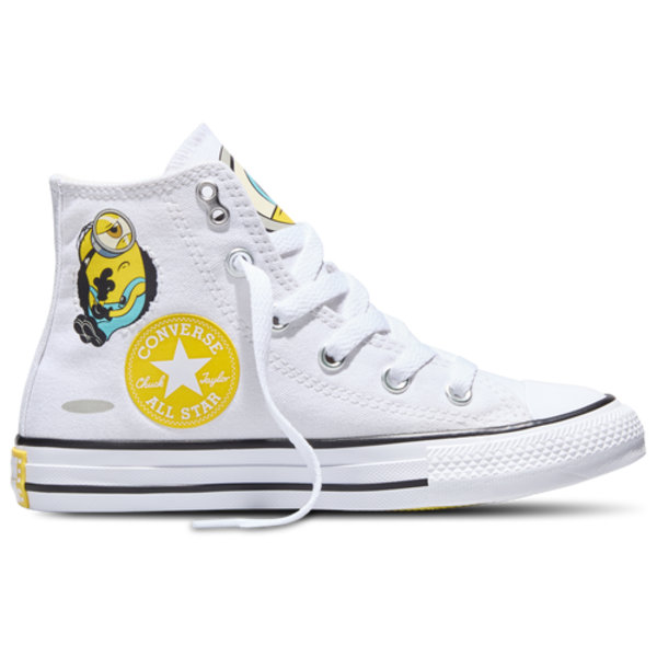 Converse Boys' Preschool Chuck Taylor All Star Minion Shoe, Size 11 - White/White/Yellow