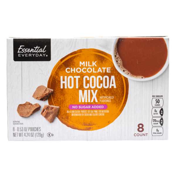 Essential Everyday No Sugar Added Milk Chocolate Hot Cocoa Mix