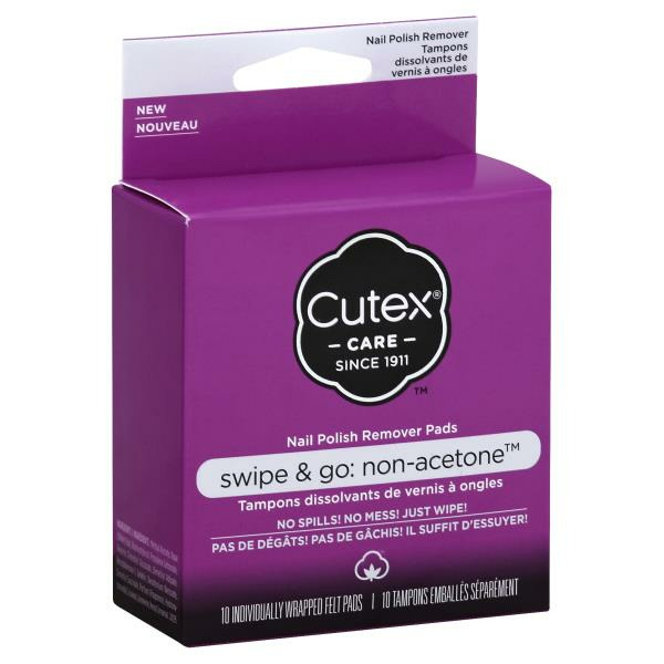 Publix Cutex Nail Polish Remover Pads, Swipe & Go NonAcetone SameDay