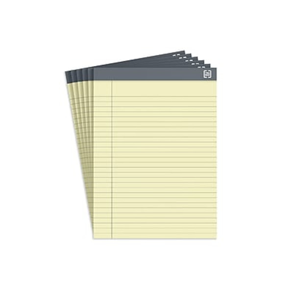TRU RED 8.5" x 11.75" Canary 50-Sheet Wide Ruled Notepad