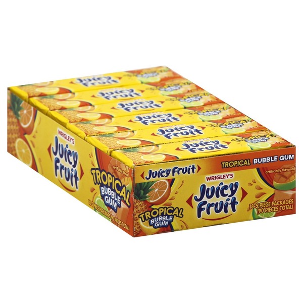 Juicy Fruit Bubble Gum, Tropical (18 each) Instacart