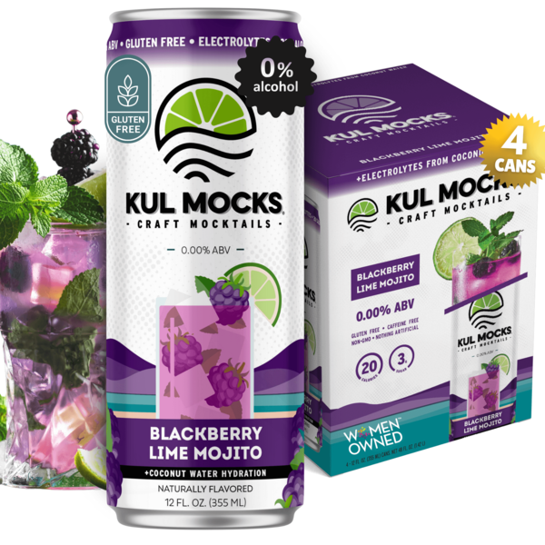 KUL MOCKS Original Craft Mocktails, Blackberry Lime Mojito Same