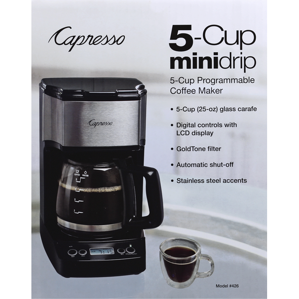 Capresso Coffee Maker, 5-Cup, Mini Drip, Black Same-Day Delivery or Pickup  | Lazy Acres