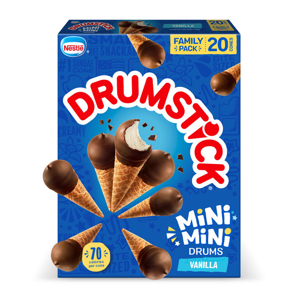 Drumstick MINI DRUMS Vanilla Simply Dipped Mini Ice Cream Cones