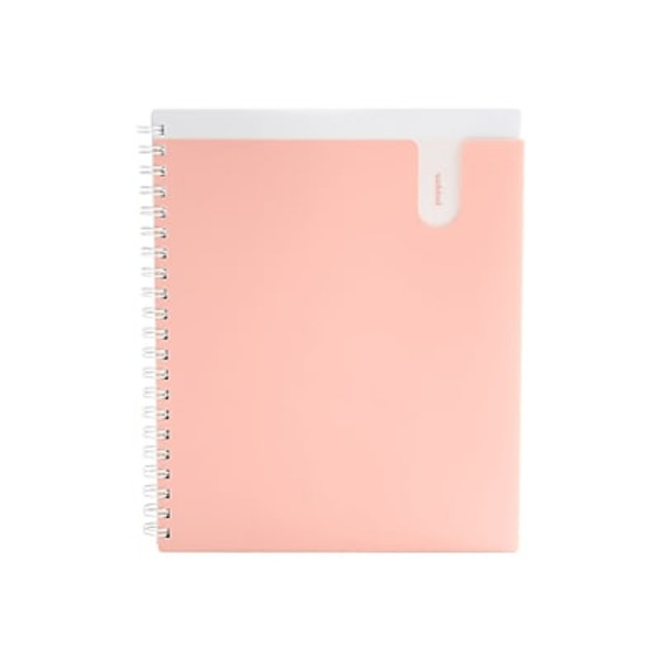 Poppin 105224 8.5" x 11" Blush 80 Sheet College-Ruled Pocket 1-Subject Notebook