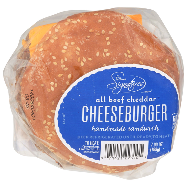 Pierre Signatures Cheeseburger with Cheese, Handmade Sandwiches