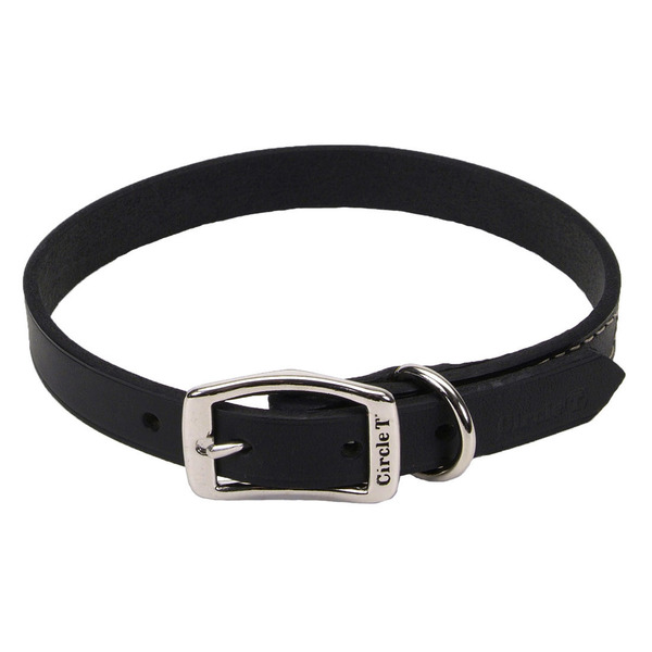 Coastal 0.75" x 18" Black Oak Tanned Leather Dog Collar