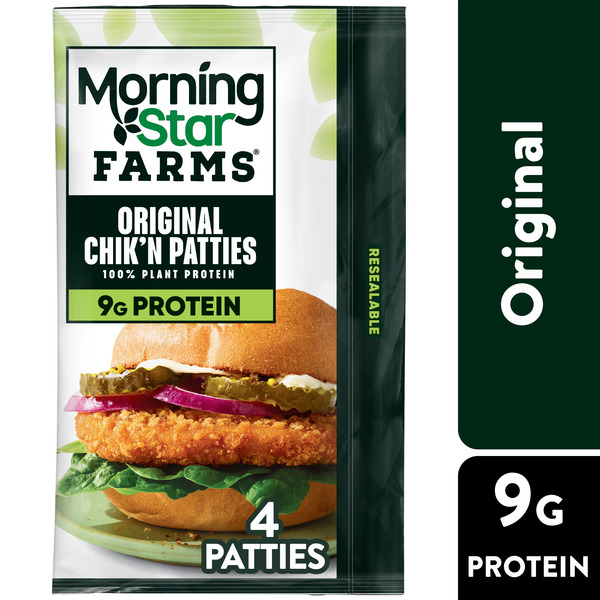 Morning Star Farms Original Plant Based Chik'n Patties, Vegan