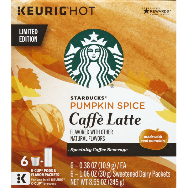 Starbucks Pumpkin Spice Latte K Cup Pods & Flavor Packets Same-Day Delivery  or Pickup | Tops Markets