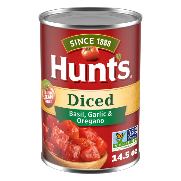 Hunt's Diced Tomatoes, Basil, Garlic & Oregano, Perfect for Pasta Sauce