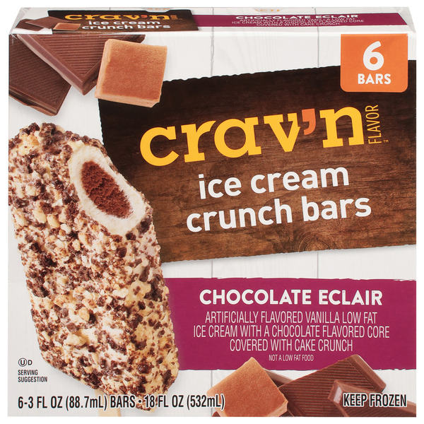 Crav'n Flavor Ice Cream Crunch Bars, Chocolate Eclair Same-Day